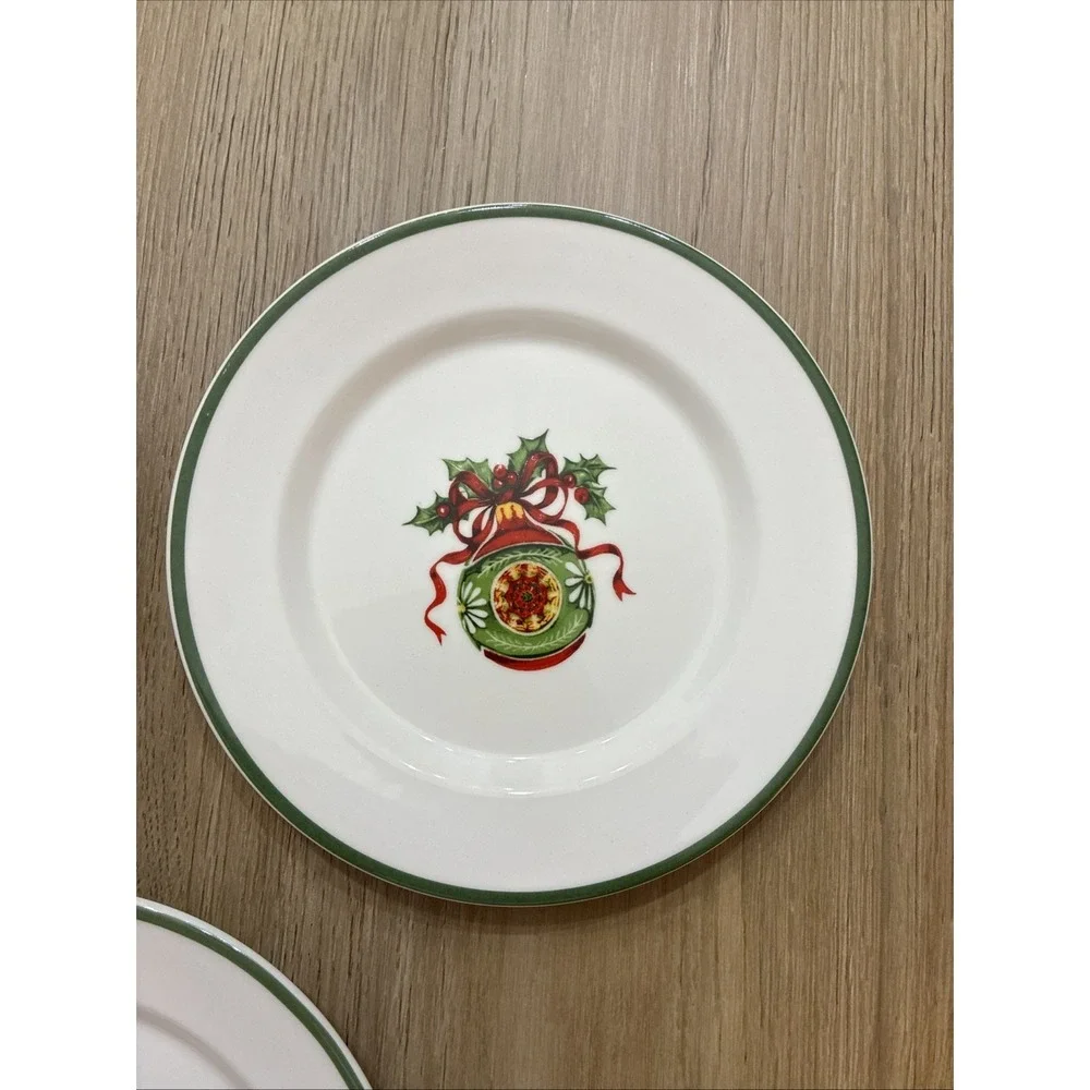 Christopher Radko Traditions Holiday Celebrations 3 Salad Bread Plates 8 1/4